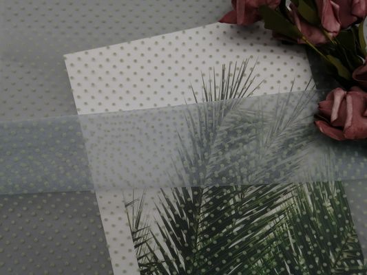 Polca reunida verde Dot Mesh Fabric del brillo de Tulle