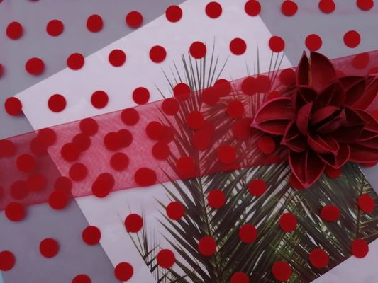 Polca grande roja Dot Tulle Flocked Mesh Fabric