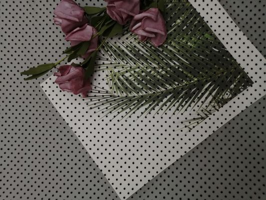 Dot Flocking Tulle Mesh Flocked negro Mesh Fabric