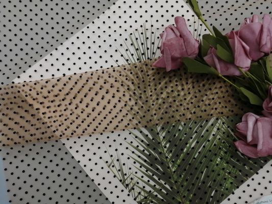 Dot Flocking Tulle Mesh Flocked negro Mesh Fabric