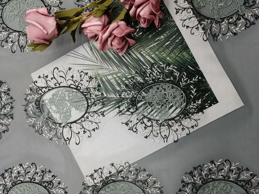 60 yardas de tela de Tulle Mesh Party Green Embroidered Lace