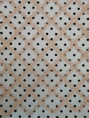tela de Dot Embroidery Flocked Tulle Mesh de la polca del 125cm