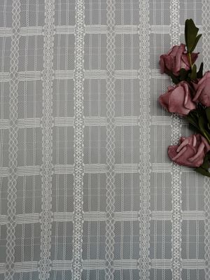 Señora geométrica blanca Dress Fabric de Mesh Tulle Lace Fabric Lightweight