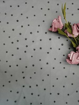 La estrella metálica forma Tulle Mesh Fabric Women Dress Foil que imprime la capa