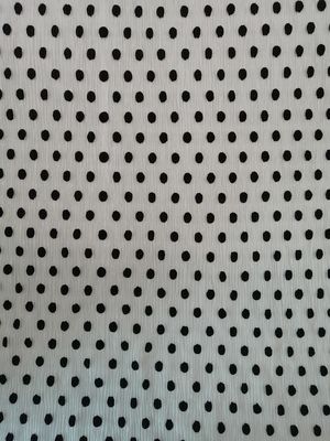 Dot Tulle Crinkle Flocked Pleated negro Mesh Fabric