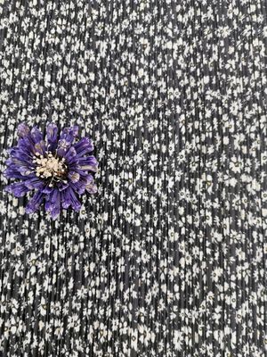 Crisantemo 100% Mesh Pleated Lace Fabric impreso poliéster