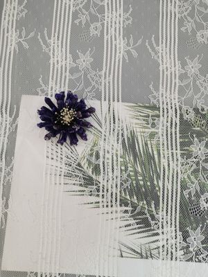 Tela francesa del ajuste del cordón del poliéster de la flor del bordado de la blusa