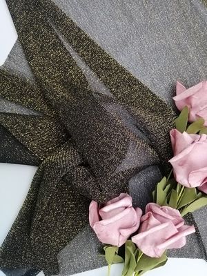 Oro Lurex Mesh Tulle Metallic Lace Fabric para la camisa que basa femenina