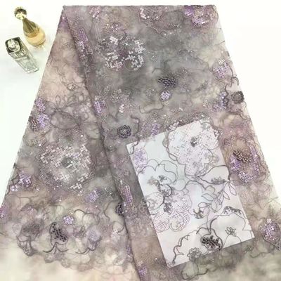 La lentejuela floral del cordón del 125CM bordó la tela para las blusas del vestido