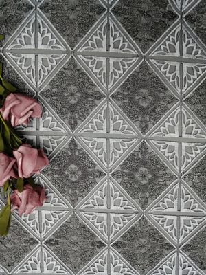 Paño de la cortina de Geo Diamond Tulle Embroidered Lace Fabric