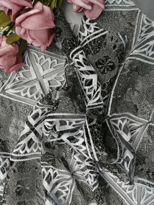 Paño de la cortina de Geo Diamond Tulle Embroidered Lace Fabric