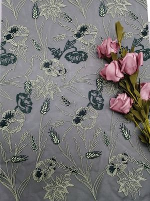 Paño bordado del lecho de Tulle Mesh Fabric Garden Flower Lace
