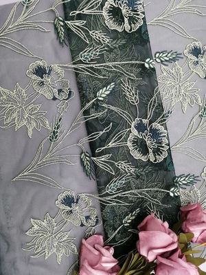 Paño bordado del lecho de Tulle Mesh Fabric Garden Flower Lace