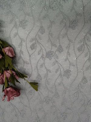 tela floral del cordón del bordado de 3D Tulle para el vestido de fiesta