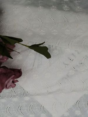 El cordón suave bordó el paño de algodón de la tela del ojeteador para el vestido de fiesta