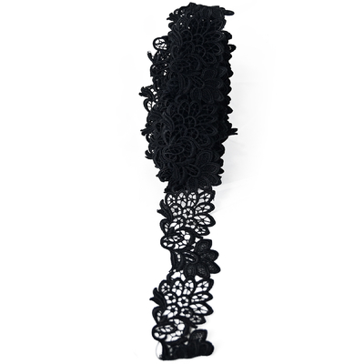 2" costura del arte de la cinta del cordón del Applique de la boda del ajuste del cordón del poliéster
