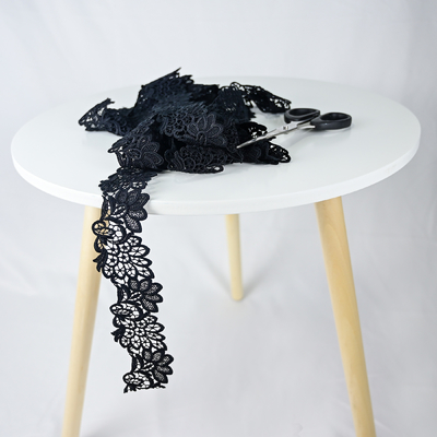 2" costura del arte de la cinta del cordón del Applique de la boda del ajuste del cordón del poliéster