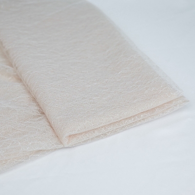 Tela bordada escarpada OEKO - Tex Standard de Tulle del cordón de la capa floral poner crema