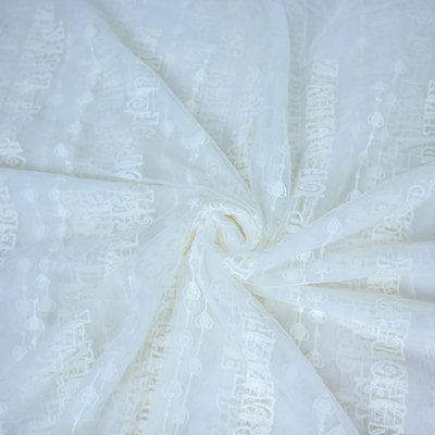 Anchura blanca de Tulle Mesh Embroidery Wedding Dress Fabric el 125cm