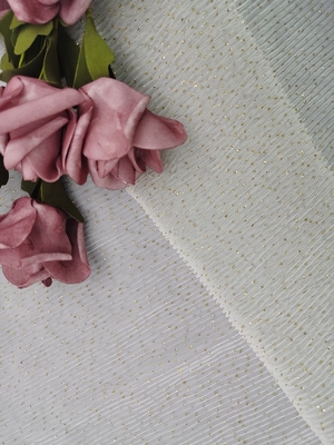 Cordón plisado de Tulle Mesh Foil Printed Fabric Shimmering Tulle