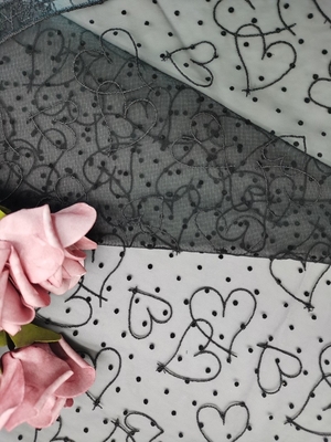 AZO 100% de Tulle Mesh Printed Lace Fabric del poliéster libre