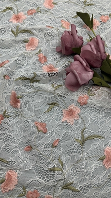 Floral Elegante bordado Tejido de encaje Fiesta 100% algodón de alta calidad estilo lujoso