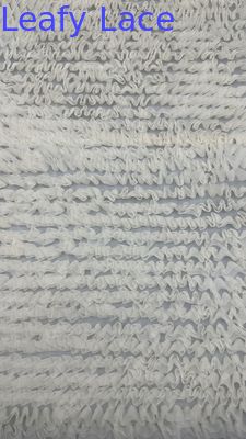 Tejido de encaje plissado 100% malla de poliéster tierra respiran lujo para el vestido de novia