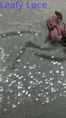 Sequin de tela bordada de placas de diseño brillante respiran lujoso para vestidos de fiesta