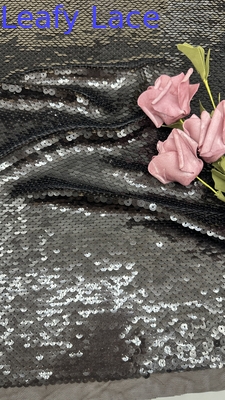 Sequin de tela de encaje bordado elegante hermoso color diseño personalizado para el vestido de novia