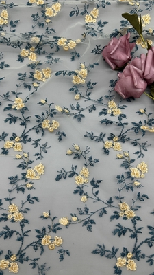 Colorido Floral bordado 100% poliéster Elegante para vestidos de fiesta
