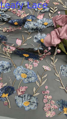 Tela de encaje bordado con lentejuelas, malla elegante, personalizada, nueva colección