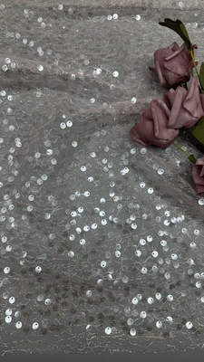 Sequin Lace Fabric For Embroidered Trim Using Customized Design Factory For Gowns