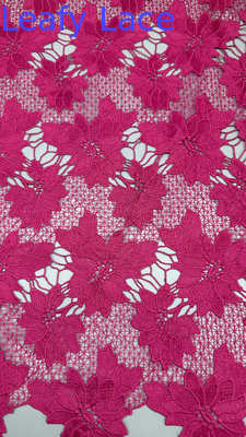 Guipure encaje rosa de estilo de hojas bordado tela de encaje para el vestido de novia fiesta de bodas