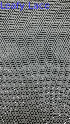 Tejido de malla bordado con lentejuelas, diseño especial calado, personalizado para vestido de gala