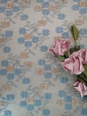 Pequeño color bordado floral de señora Dress Lace Brown de la tela del cordón del 145CM