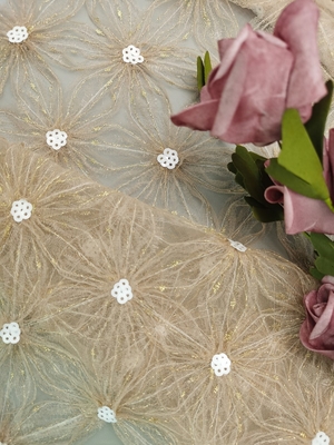 El ganchillo de la tela de señora Garment Sequin Embroidered ata el bordado de Tulle