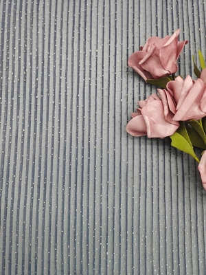 Brillo Tulle Mesh Pleating Foil Printed Fabric de la marina de guerra